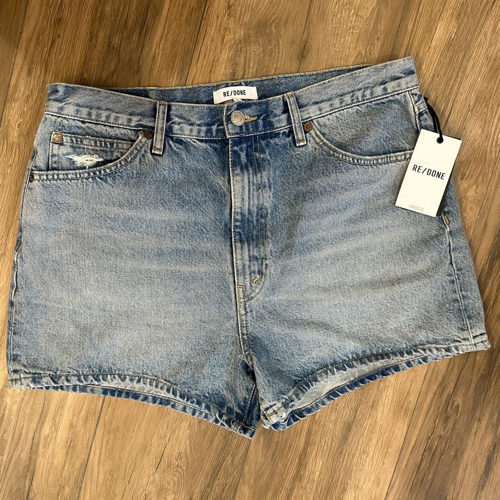 NEW Re/Done Midi Short in Ripped Tide - Picture 4 of 8